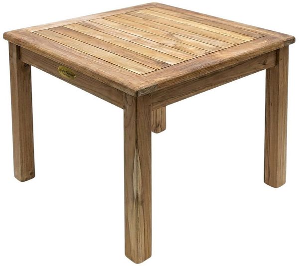 Spetebo Gartentisch Teakholz Beistelltisch - 50x50 cm (Stück, 1-St, Holztisch), massiver Couch- und Blumentisch