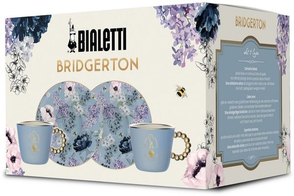BIALETTI Espressotassen Untertassen Set 4-tlg Porzellan Bridgerton BRID001