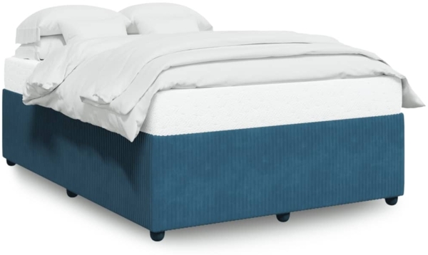 vidaXL Bettgestell Blau 140x200 cm Samt 3285016