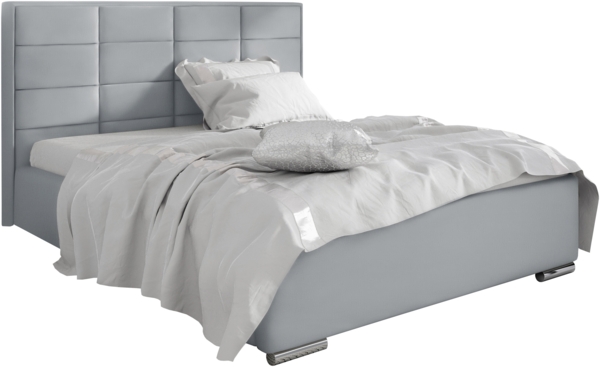 99rooms Zelmira Polsterbett Velours MONOLITH Silber 120x200 cm mit Bettkasten Bild 2