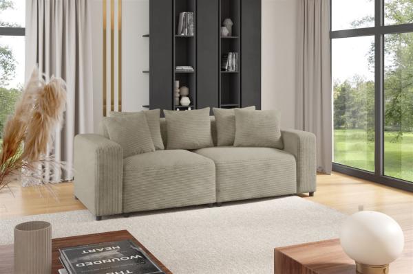 Sofa Designersofa MEGAN 2-Sitzer in Stoff Poso Beige