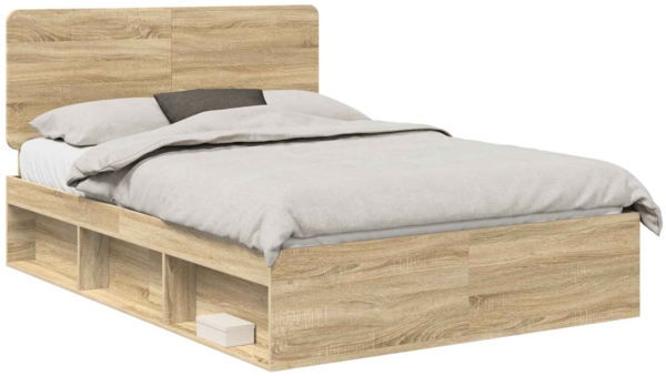 vidaXL Bettrahmen Sonoma 160 x 200 cm Massives Kiefernholz 3412463