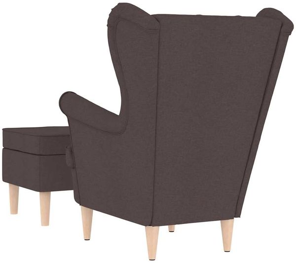 vidaXL Sessel mit Fußhocker Dunkelbraun Stoff 3307993 Bild 6