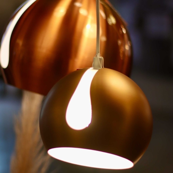 s.luce Ball Metall Esszimmerlampe Kombination Ø 20cm 120cm Gold Bild 6