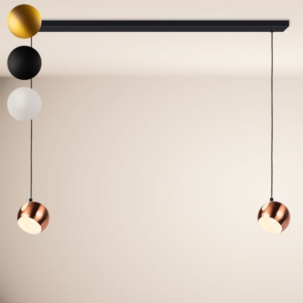 s.luce Ball Metall Esszimmerlampe Kombination Ø 20cm 120cm Gold Bild 9