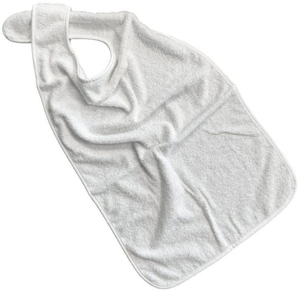 PFLEGE POINT Speiseschürze PFLEGE POINT® Ess-Schürze Frottier mit Steckverschluss weiß