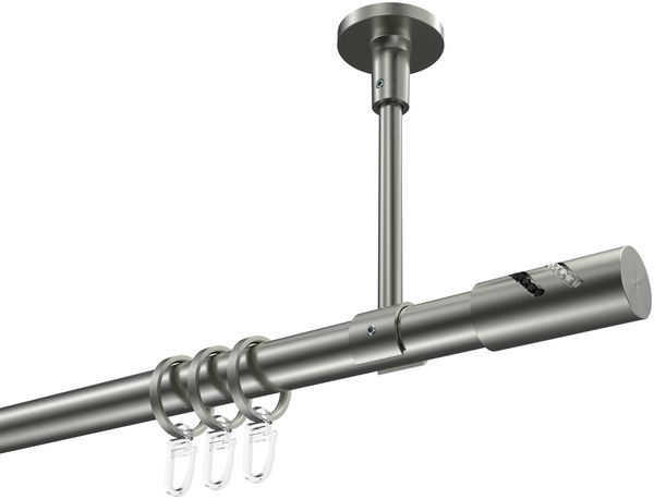 Gardinenstangen-Set Sonette Zoena 160 cm, 1-läufig, 20 mm Ø Edelstahl-Optik