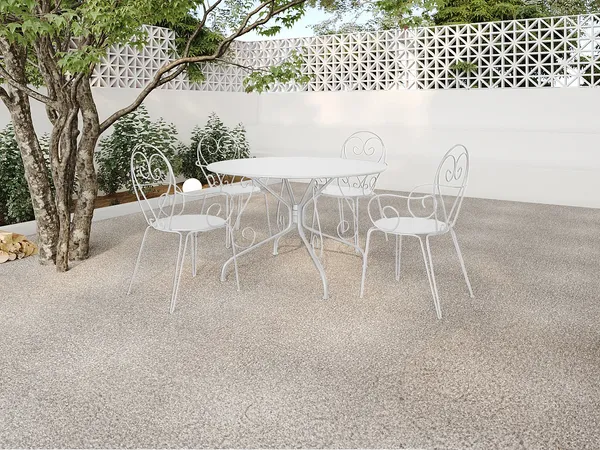 Vente-unique - GUERMANTES Garden dining set Metall Weiß - B 120 cm52 cm x H 74 cm89 cm x L 120 cm48 cm