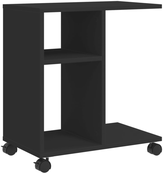 vidaXL Beistelltisch mit Rollen Schwarz 50x30x55 cm Holzwerkstoff 840570