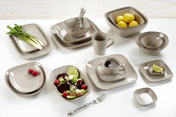 Teller 22,5x20cm 6er Set Casa grau