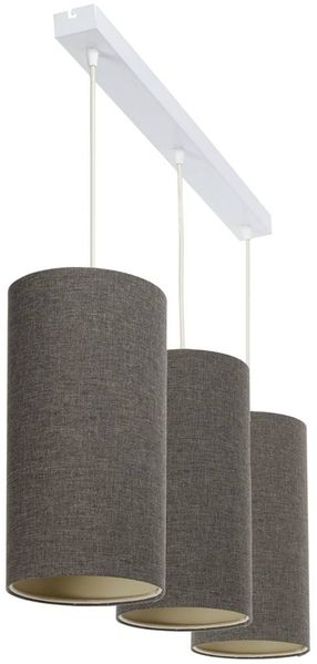BPS Koncept 0T0-L3-006 Hängeleuchte BOHO ELEGANT E27 3x40W Stoff strukturiert auf PVC-Kunststoff dunkelgrau H:102cm Ø15cm dimmbar Bild 3