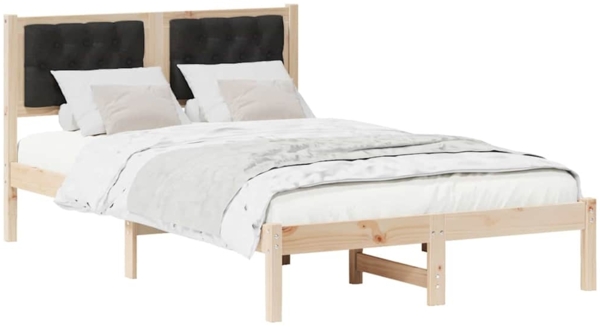 vidaXL Bettrahmen Schwarz 120 x 200 cm Massives Kiefernholz 878191 Bild 2