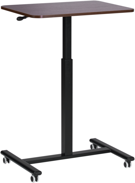 Laptoptisch manuell höhenverstellbar ACADEMIA Dunkelbraun 65 cm 48 cm mit Rädern