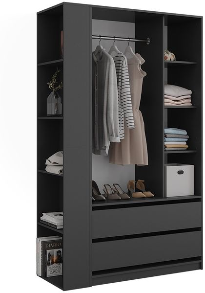 Kleiderschrank Elmo Anthrazit 50 x 200 cm 2er Set Vicco Bild 6