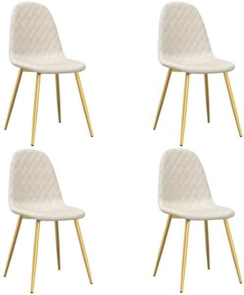 vidaXL Esszimmerstühle 4 Stk. Cremeweiß Samt 325688
