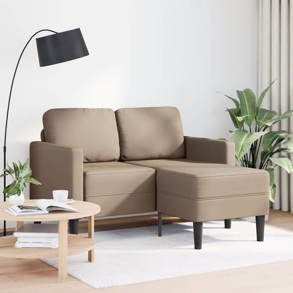 vidaXL 2-Sitzer-Sofa mit Chaiselongue L-Form Cappuccino-Braun 125 cm 4107087