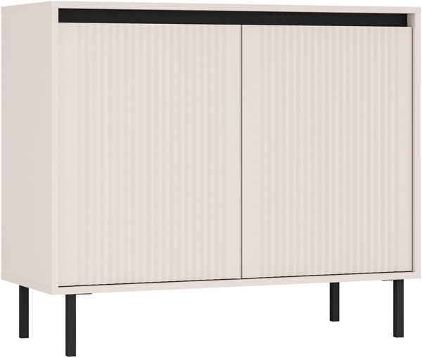 AX LIVING Sideboard Bodrum Kommode 2 Türen 100 cm Sandbeige