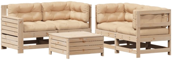 vidaXL 5-tlg. Garten-Lounge-Set mit Kissen Massivholz Kiefer 3250816