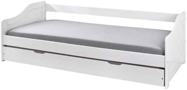 Bett 90 x 200 cm Kiefer Weiß