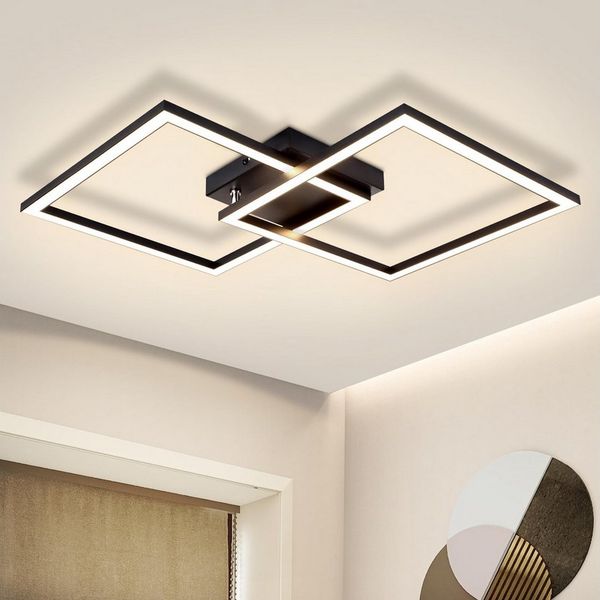Nettlife LED Deckenleuchte Modern Deckenlampe Wohnzimmerlampe 24W Warmweiss 3000K, Drehbares, Augenschutz, LED fest integriert, Warmweiß, für Wohnzimmer Küche Flur Büro