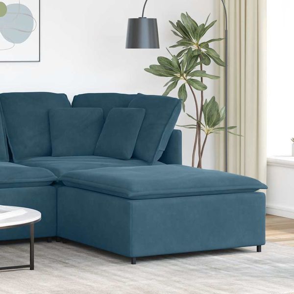 vidaXL Modulares Sofa Fußhocker-Modul Blau 100x100x48 cm 4104488