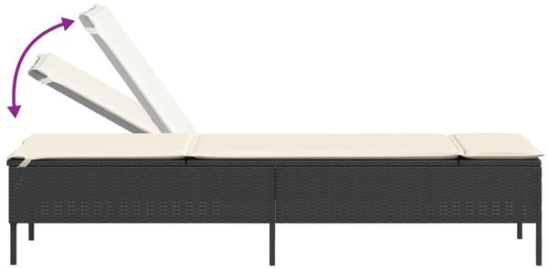 vidaXL Sonnenliege mit Auflage Schwarz Poly-Rattan 4002719 Bild 7