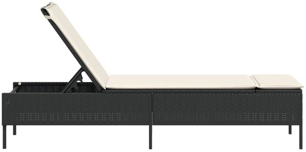 vidaXL Sonnenliege mit Auflage Schwarz Poly-Rattan 4002719 Bild 5