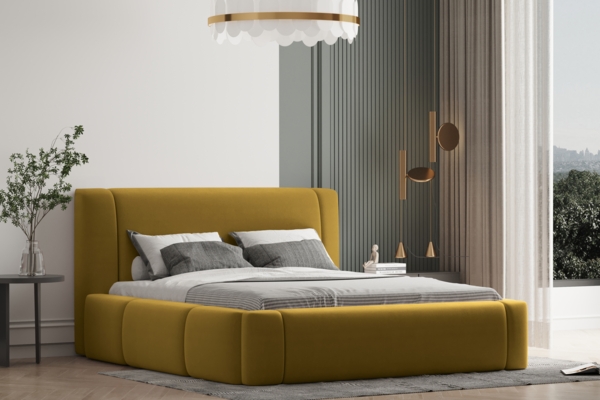 Polsterbett OLAF-OM 90x200 mit Bettkasten und Lattenrost. Farbe: VELUTTO 34 Bild 2