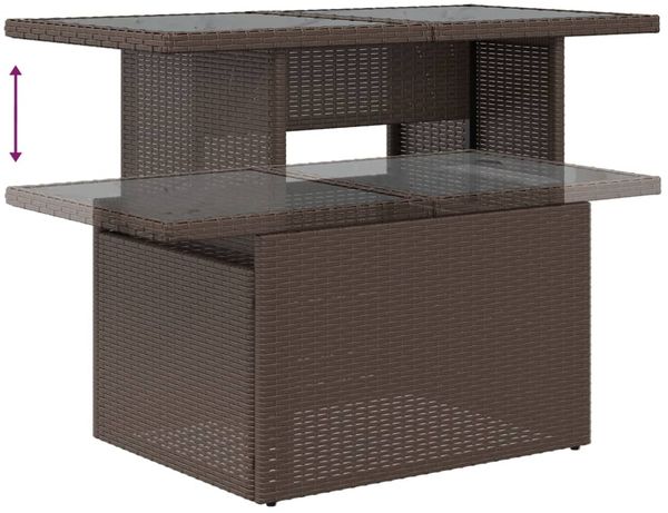 vidaXL 6-tlg. Garten-Sofagarnitur mit Kissen Braun Poly Rattan 3266553 Bild 7