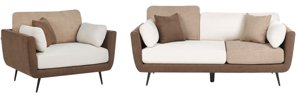 Sofa Set 4-Sitzer BOLGA Stoff Braun