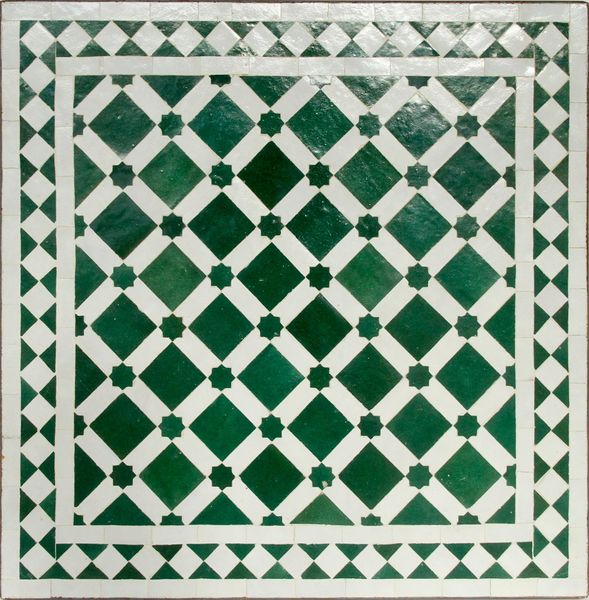 Couch Mosaiktisch 60x60 Grün Weiß Glasiert