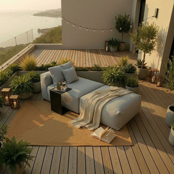 HOME DELUXE Modulares Outdoor Sofa ALAZIA Hellgrau - S