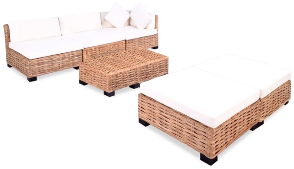vidaXL Sofagarnitur 18-tlg. Natürliches Rattan 244624