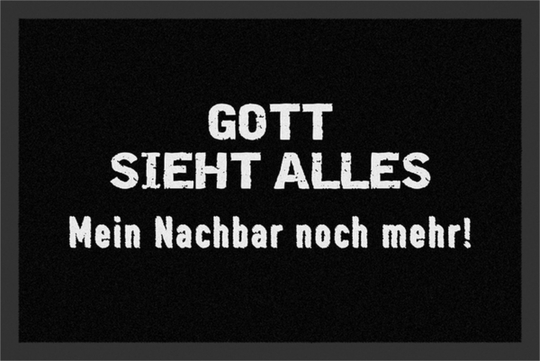 Rockbites - Fußmatte Türmatte "Gott sieht alles." Schwarz Nr. 41 (100801)*