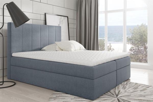 Boxspringbett MARIBEL 160x200 cm Stoff Grau Bild 1
