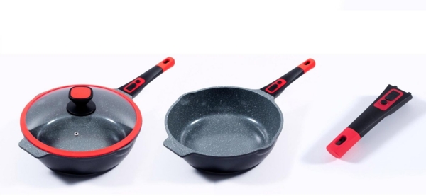 KING Bratpfanne Click-Grip, Aluminiumguss (1-tlg), abnehmbarer Griff, Induktion, Ø 24 cm Bild 3