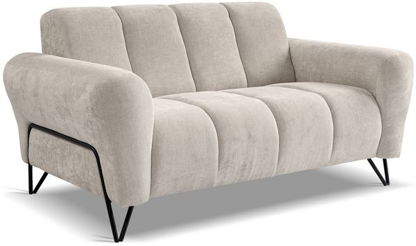 Beautysofa Sofa mit Metallbeine in Schwarz VOLARE, 2-Sitzer, viele Farbvarianten, ohne Schlaffunktion