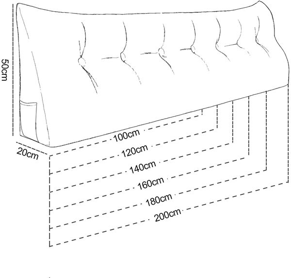 VERCART Keilkissen, Elfenbein, Samt, 50 x 20 x 120 cm Bild 6