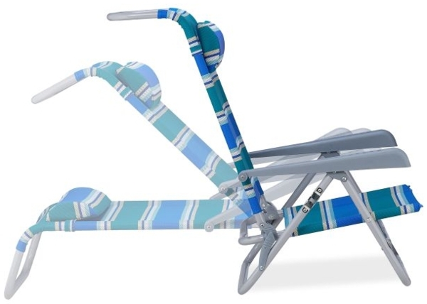 Klappbarer Liegestuhl mit Nackenkissen Bild 8