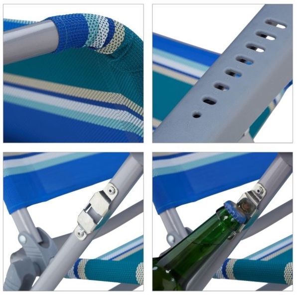 Klappbarer Liegestuhl mit Nackenkissen Bild 9