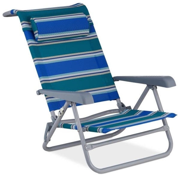 Klappbarer Liegestuhl mit Nackenkissen Bild 10