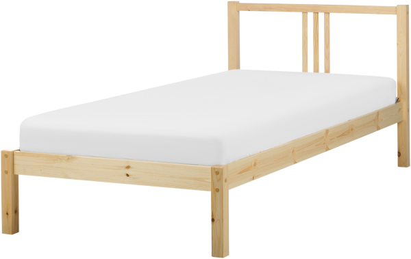 Bett mit Lattenrost VANNES 90 x 200 cm Holz Heller Holzfarbton