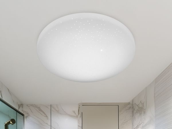 LED Deckenleuchte SILMA klein mit Sternenhimmel fürs Bad IP44, Ø 28cm