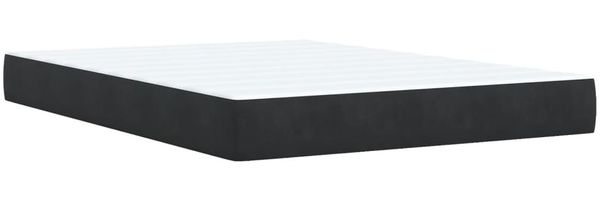 vidaXL Boxspringbett mit Matratze Schwarz 160x200 cm Samt 3286356 Bild 6