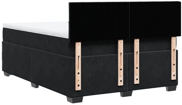 vidaXL Boxspringbett mit Matratze Schwarz 160x200 cm Samt 3286356 Bild 10