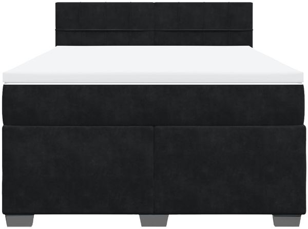 vidaXL Boxspringbett mit Matratze Schwarz 160x200 cm Samt 3286356 Bild 4
