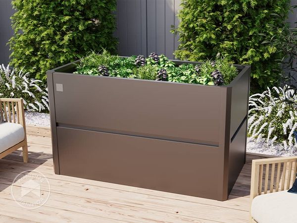 PRIMEYARD 150 x 85 x 77 cm Hochbeet Theo, Stahl, Anthrazit-Metallic