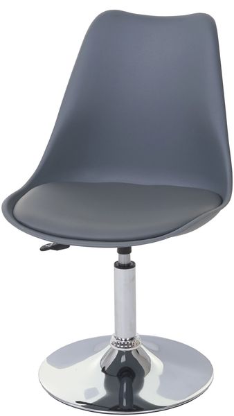 6er-Set Esszimmerstuhl Malmö T501, Stuhl Küchenstuhl, höhenverstellbar drehbar, Kunstleder ~ dunkelgrau, Chromfuß Bild 2
