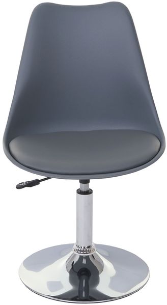 6er-Set Esszimmerstuhl Malmö T501, Stuhl Küchenstuhl, höhenverstellbar drehbar, Kunstleder ~ dunkelgrau, Chromfuß Bild 3