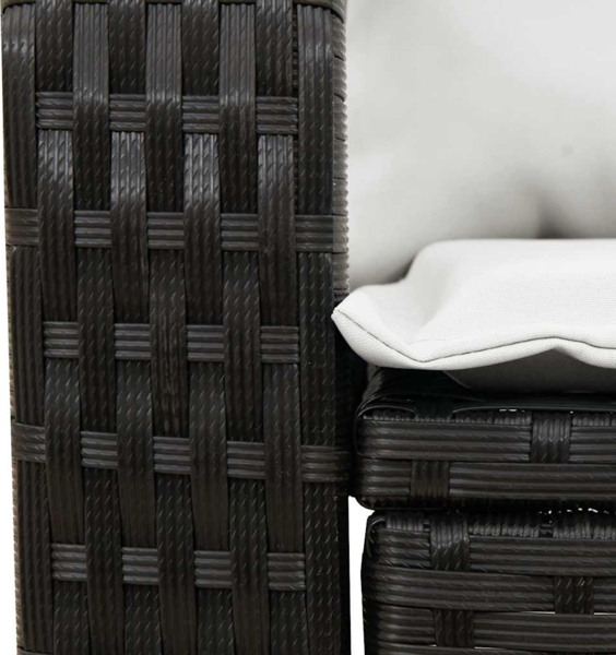 vidaXL Garten-Schaukelstuhl mit Kissen Schwarz Poly Rattan 4104193 Bild 6